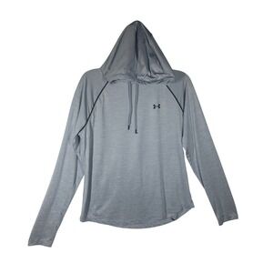 Under Armour Womens Loose Fit Lightweight Long Sleeve Hoodie Gray Size LG